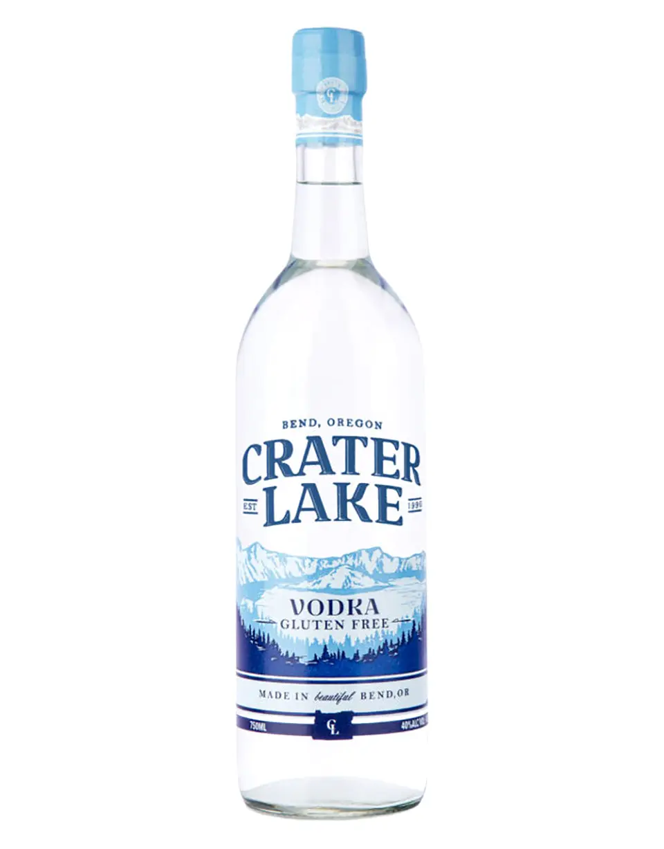 Crater vodka bottle on a dark set